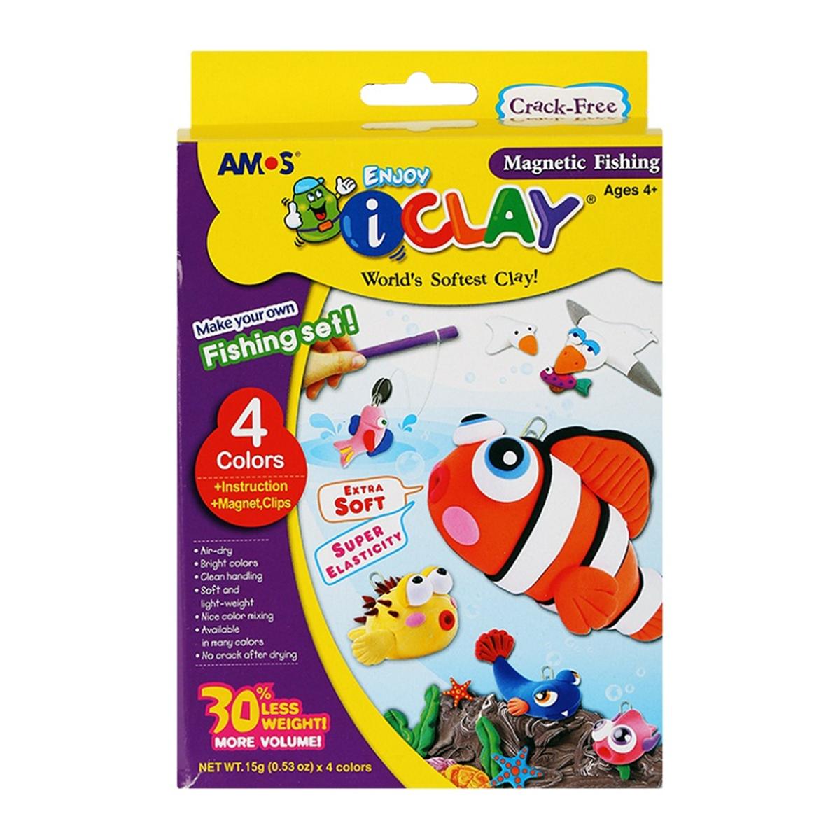 Hộp trang trí đất nặn AMOS I.CLAY MAGNETIC 15G/4P (IC15P4MF)