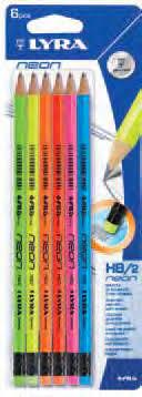 Bút chì đen Lyra Neon HB/2 (Vỉ 6 chiếc) 013000