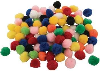 Pom Poms Assorted Colours 25mm – Pack of 100