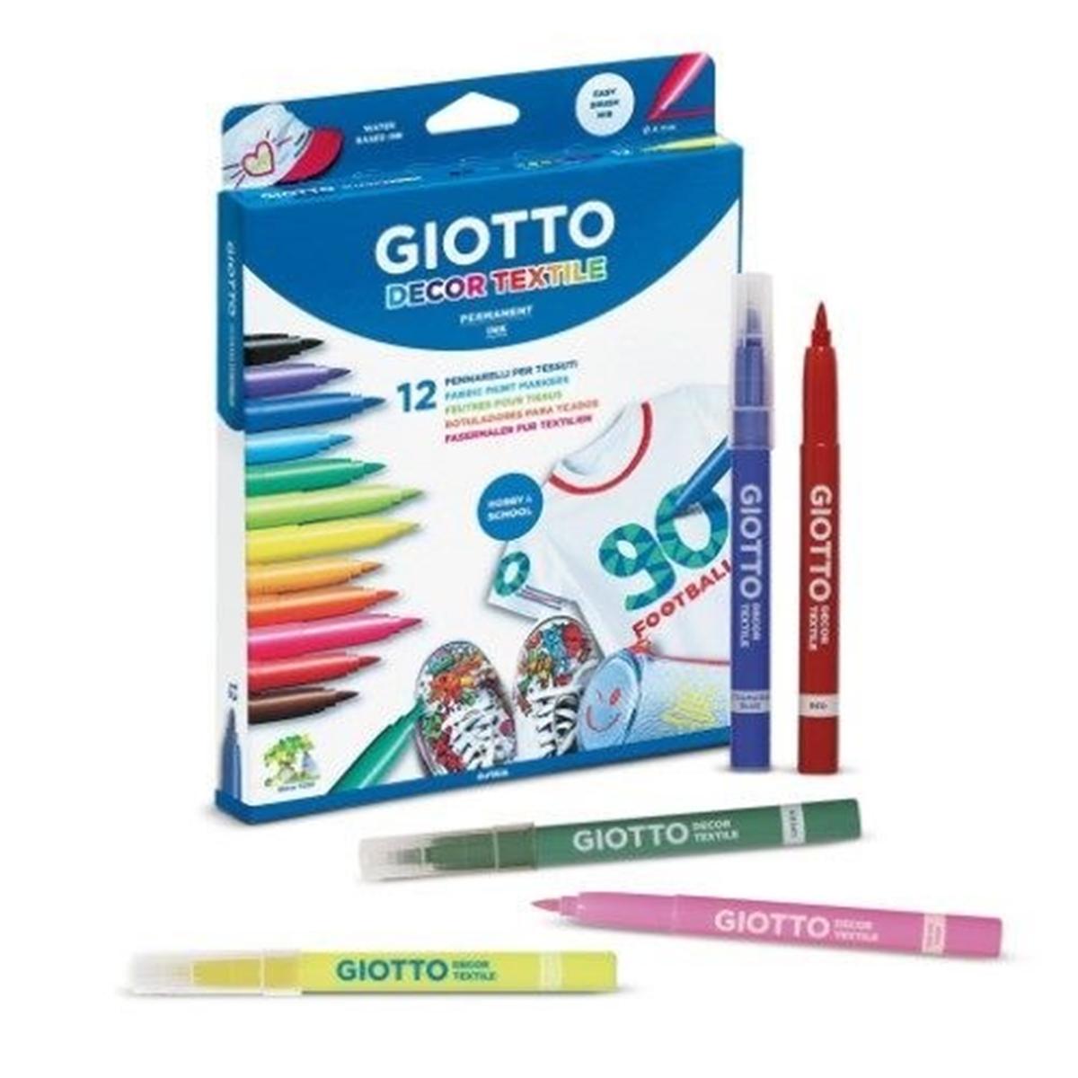 Bút dạ Giotto Decor Textile 12 màu - 494900