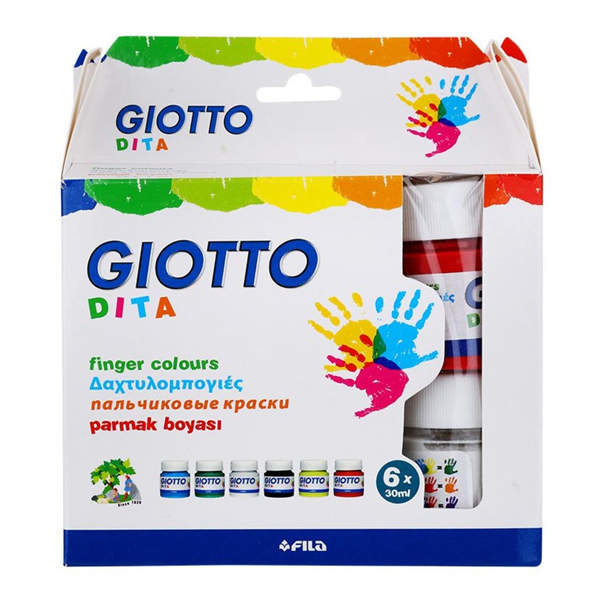 Màu nước vẽ tay Giotto Finger Paint 537700 (6 lọ x 30ml)