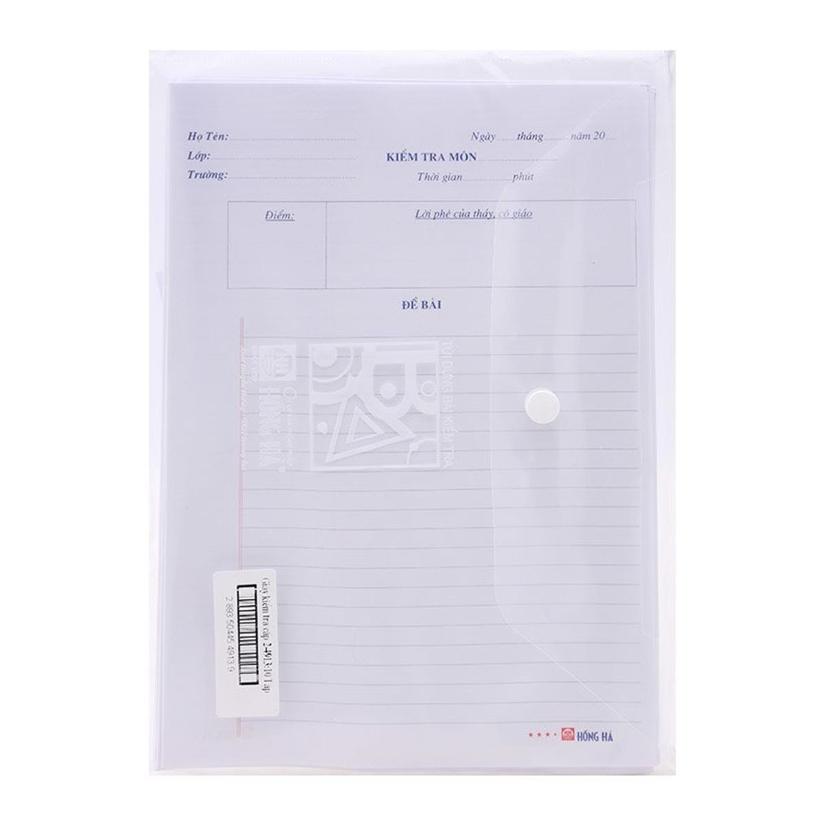 Giấy kiểm tra cấp 2 Hồng Hà