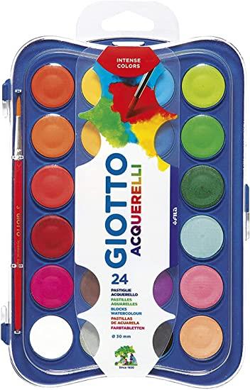 Khay Màu nước nhập khẩu Italy GIOTTO Acquerelli bộ 24 màu 352400