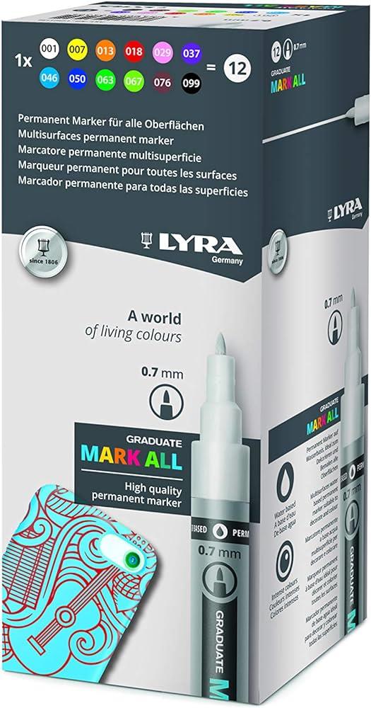 BÚT DẠ LYRA GRADUATE MARK ALL 0.7MM, HỘP 6 CHIẾC MÀU TRẮNG L6800001