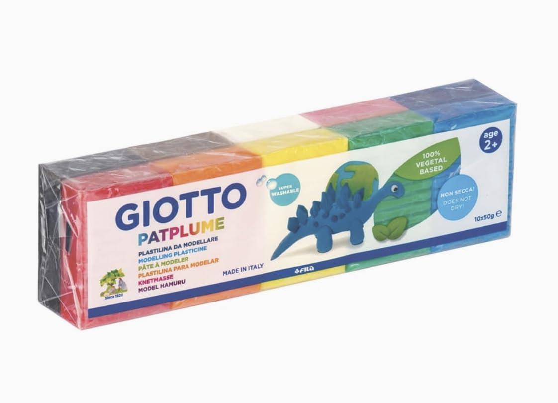 Đấ́t nặn Giotto Patplume (hộp 10 màu x 50g), Made in Italy