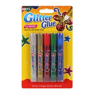 Vỉ 5 bút nhũ màu óng ánh 10.5ml AMOS GLITTER (GCL10B5)