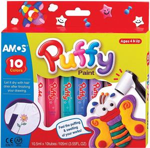 Vỉ 6 bút màu sơn Amos paint Puffy 10.5 ml PUP10B6