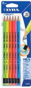 Bút chì đen Lyra Neon HB/2 (Vỉ 6 chiếc) 013000