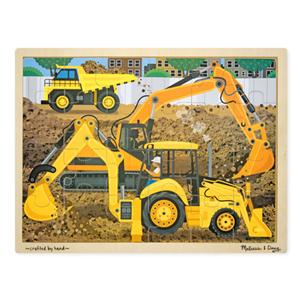 Diggers at Work Wooden Jigsaw Puzzle - 24 Pieces
