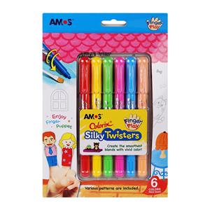Bút sáp Amos Colorix Silky Twisters CST6-1 (Vỉ 6 bút)