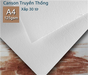 Giấy Vẽ Canson Truyền Thống Vân Ngang Mỏng 125gsm