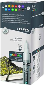  BÚT DẠ LYRA GRADUATE MARK ALL 1MM, HỘP 6 chiếc màu trắng L6810001