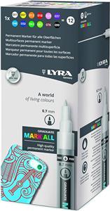 BÚT DẠ LYRA GRADUATE MARK ALL 0.7MM, HỘP 6 CHIẾC MÀU TRẮNG L6800001